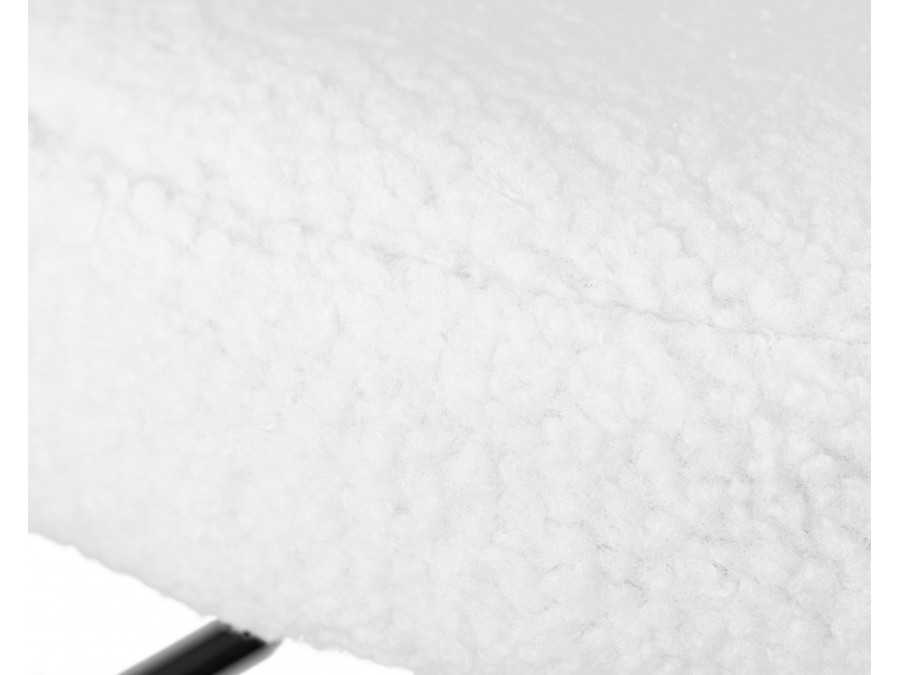 Табурет барный DOBRIN TEDDY BLACK, белый букле (13)