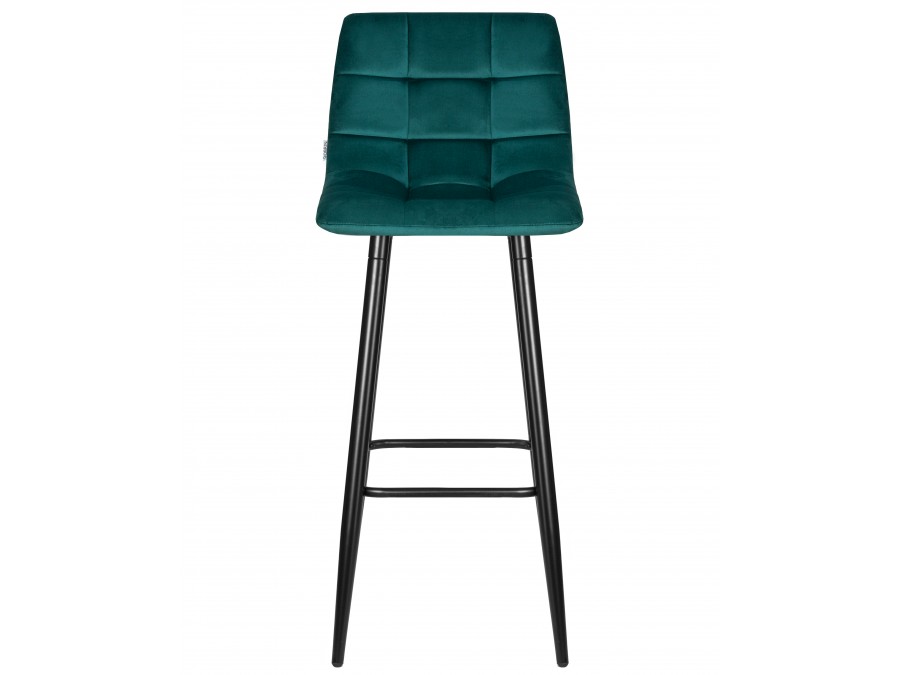 Стул барный DOBRIN NICOLE, черные матовые ножки, морской волны велюр (108-119)