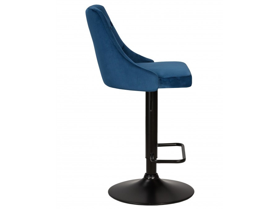 Стул барный DOBRIN JOSEPH BLACK, синий велюр (MJ9-117)
