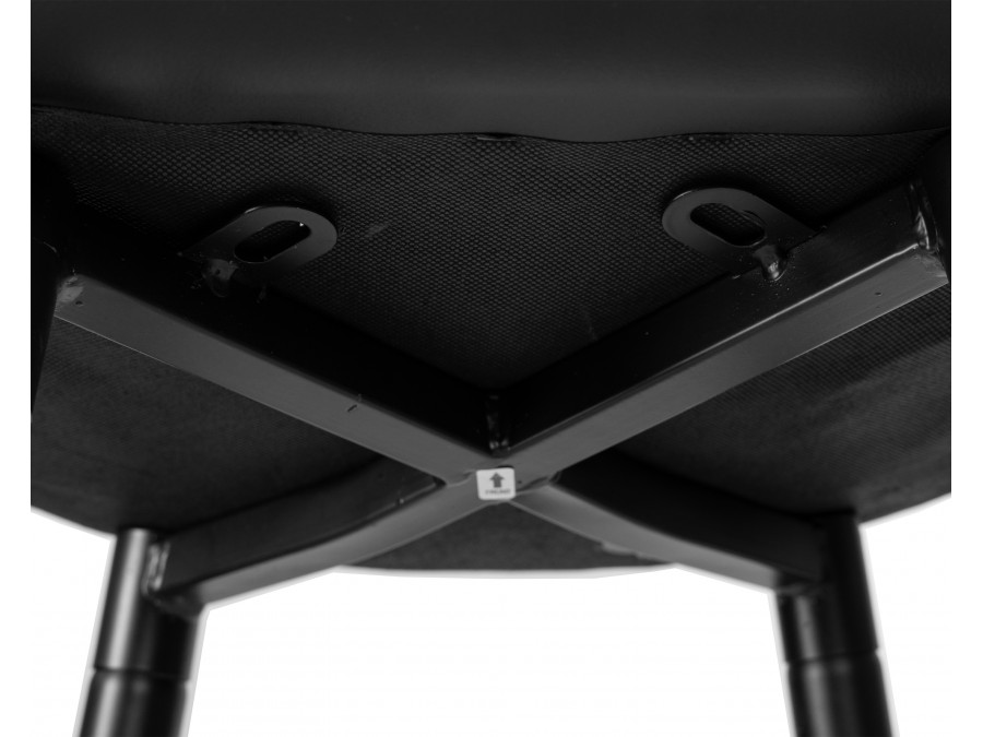 Стул барный DOBRIN NICOLE, черные матовые ножки, черная экокожа (P-01)