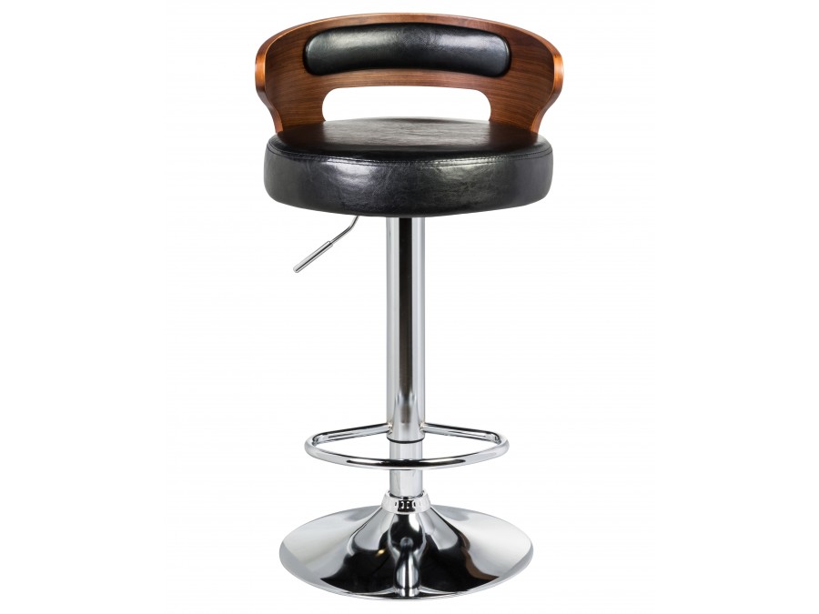 Стул барный DOBRIN FRED, коричневое дерево, чёрный