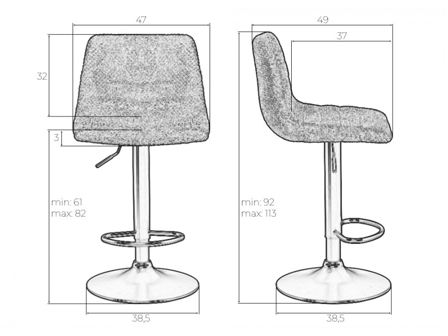 Набор 2 шт Стул барный DOBRIN TRAVIS, какао (VIVALDI43)