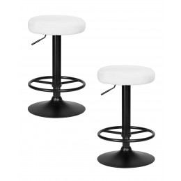 Набор 2 шт Табурет барный DOBRIN TEDDY BLACK, белый букле (13)