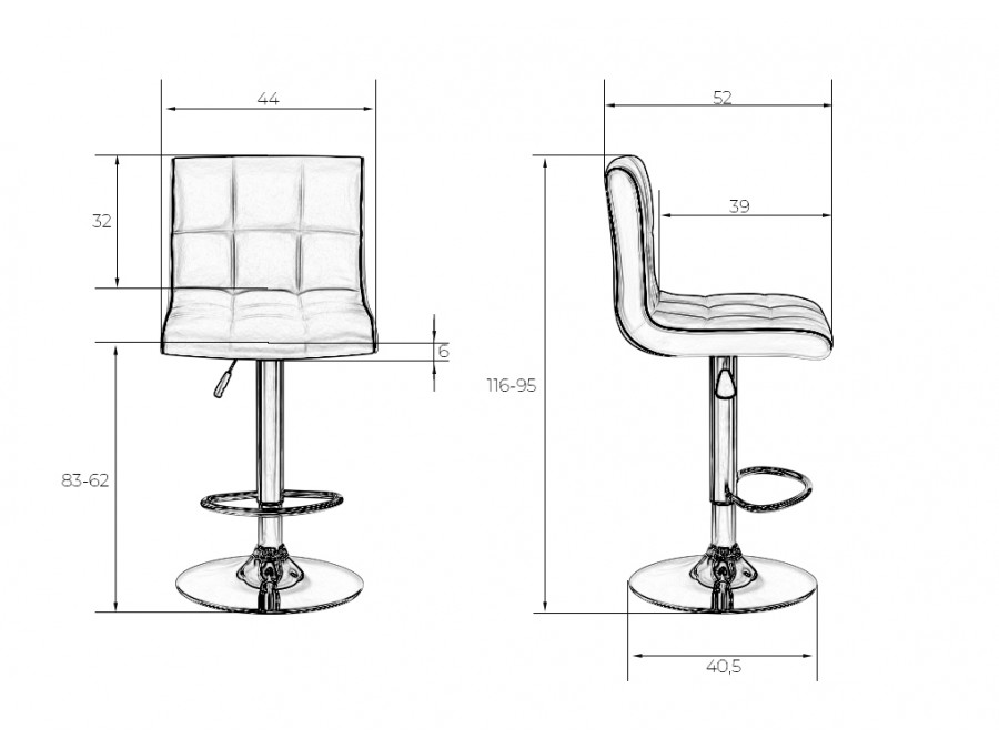 Стул барный DOBRIN CANDY, бело-чёрный