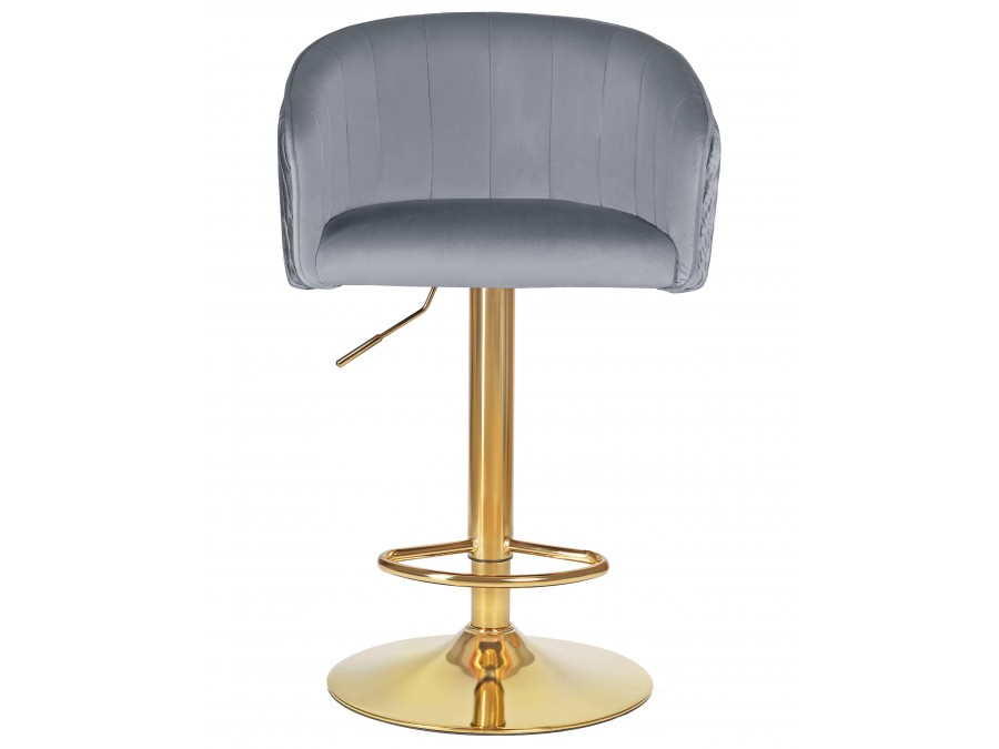 Стул барный DOBRIN DARCY GOLD, серый велюр (1922-19)