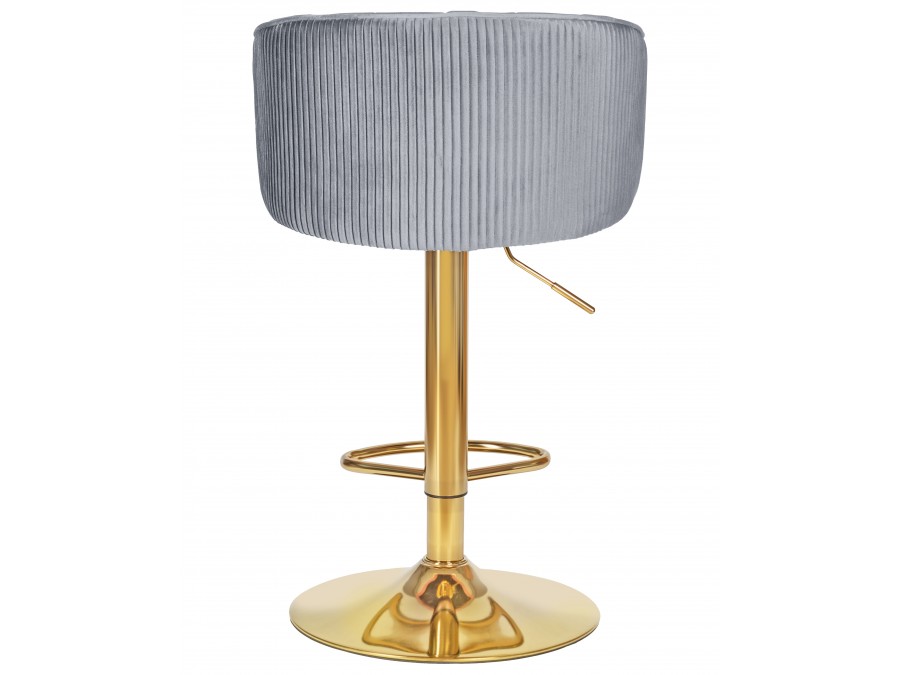 Стул барный DOBRIN DARCY GOLD, серый велюр (1922-19)