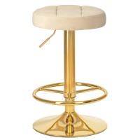 Табурет барный DOBRIN BRUNO GOLD, бежевый велюр (MJ9-10)
