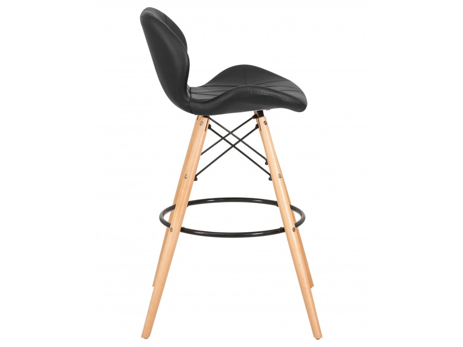 Стул барный DOBRIN BUTTERFLY BAR, ножки светлый бук, цвет чёрный