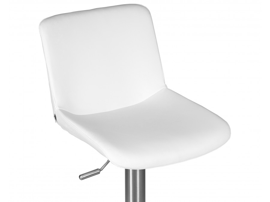 Стул барный DOBRIN ALDO, белый PU P23, основание из нержавеющей стали
