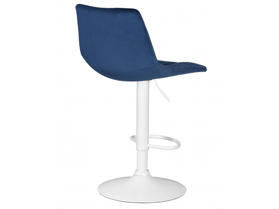 Стул барный DOBRIN TAILOR WHITE, синий велюр (MJ9-117)