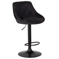 Стул барный DOBRIN LOGAN BLACK, черный велюр (MJ9-101)