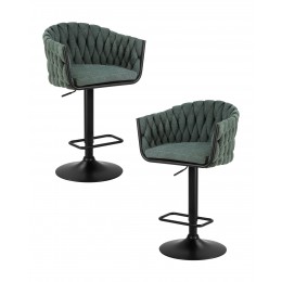 Набор 2 шт Стул барный DOBRIN LEON, зеленая ткань (LAR 275-23)