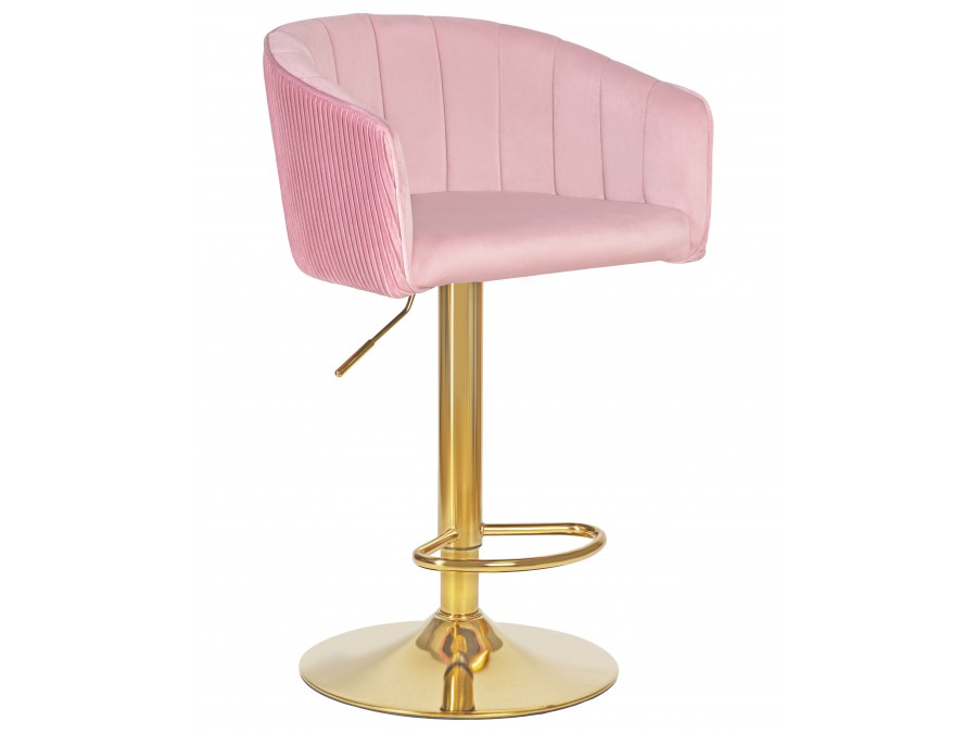Стул барный DOBRIN DARCY GOLD, розовый велюр (1922-16)