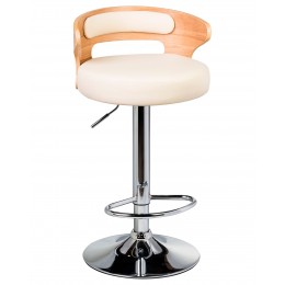 Стул барный DOBRIN FRED, натуральное дерево, кремовый