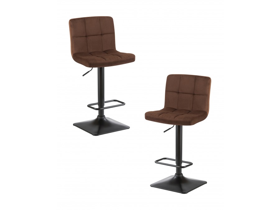Набор 2 шт Стул барный DOBRIN DOMINIC, шоколадный велюр (MJ9-111)