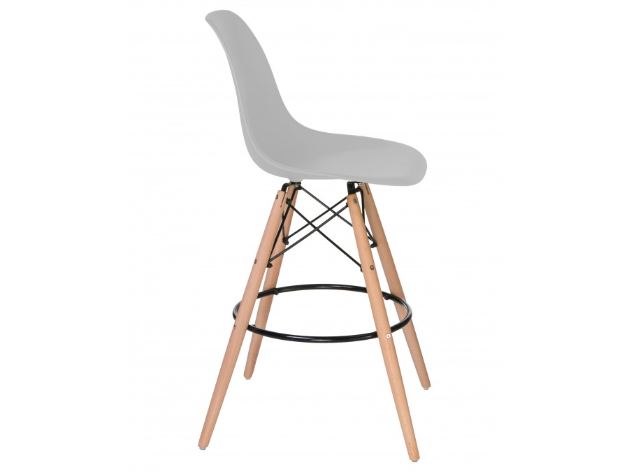 Стул барный DOBRIN DSW BAR, ножки светлый бук, цвет сиденья светло-серый (GR-01)