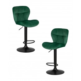 Набор 2 шт Стул барный DOBRIN BARNY BLACK, зеленый велюр (MJ9-88)