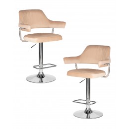 Набор 2 шт Стул барный DOBRIN CHARLY, бежевый велюр (MJ9-10)