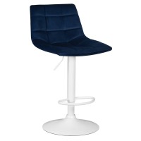 Стул барный DOBRIN TAILOR WHITE, синий велюр (MJ9-117)