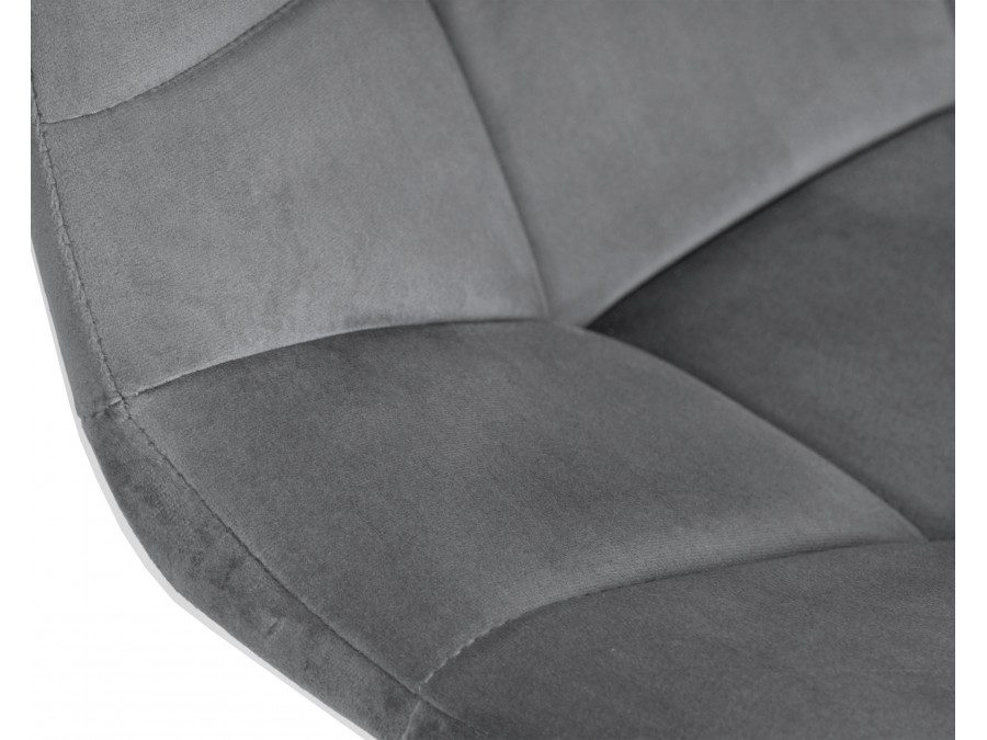 Стул барный DOBRIN TAILOR BLACK, серый велюр (MJ9-75)