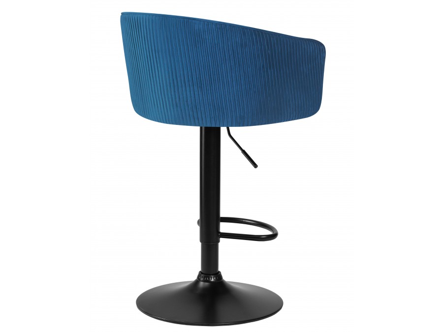 Стул барный DOBRIN DARCY BLACK, синий велюр (1922-20)