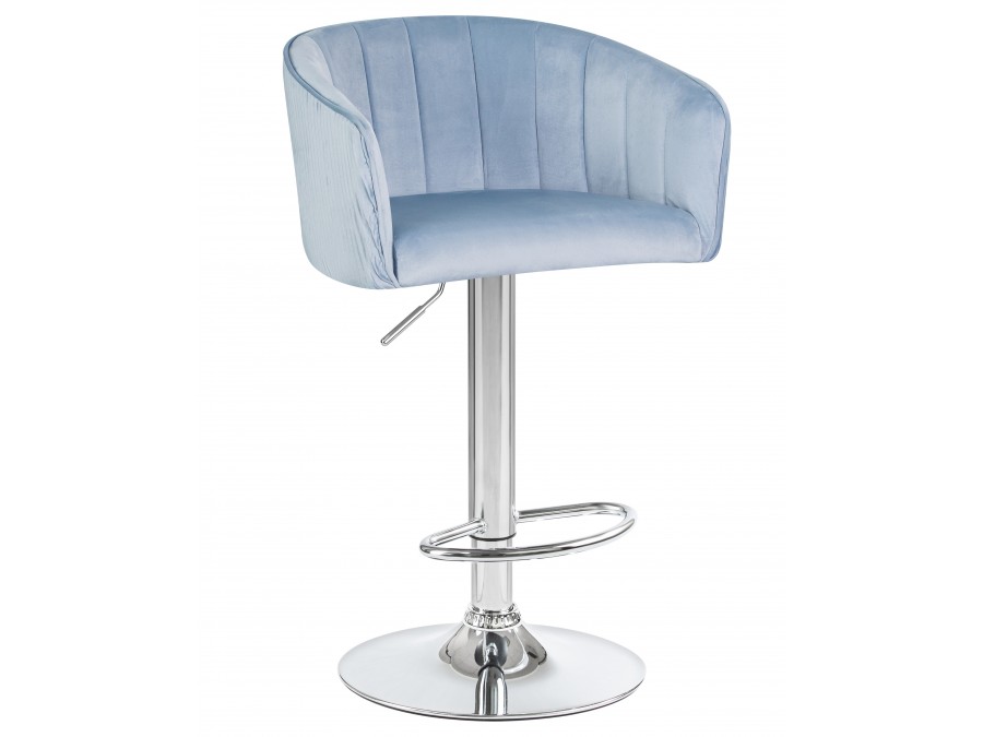 Стул барный DOBRIN DARCY, серо-голубой велюр (1922-6)