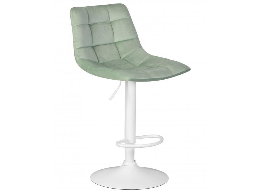 Стул барный DOBRIN TAILOR WHITE, пудрово-мятный велюр (MJ9-87)