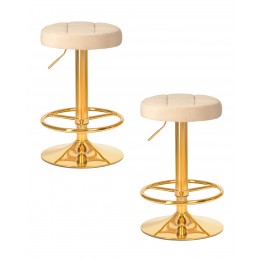 Набор 2 шт Табурет барный DOBRIN BRUNO GOLD, бежевый велюр (MJ9-10)