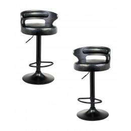 Набор 2 шт Стул барный DOBRIN FRED BLACK, чёрное дерево, чёрный