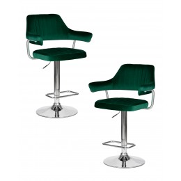 Набор 2 шт Стул барный DOBRIN CHARLY, зеленый велюр (MJ9-88)