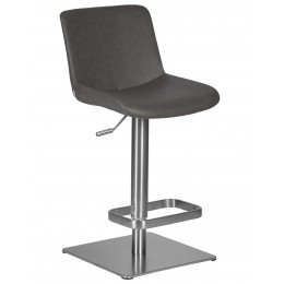 Стул барный DOBRIN ALDO, серый PU YP4, основание из нержавеющей стали