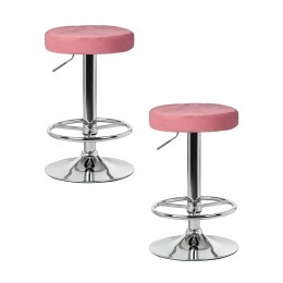 Набор 2 шт Табурет барный DOBRIN BRUNO, пудрово-розовый велюр (MJ9-32)