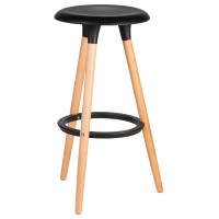Табурет барный DOBRIN ROYCE, ножки светлый бук, цвет чёрный (B-03)