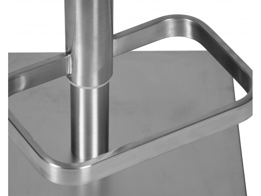 Стул барный DOBRIN ALDO, белый PU P23, основание из нержавеющей стали