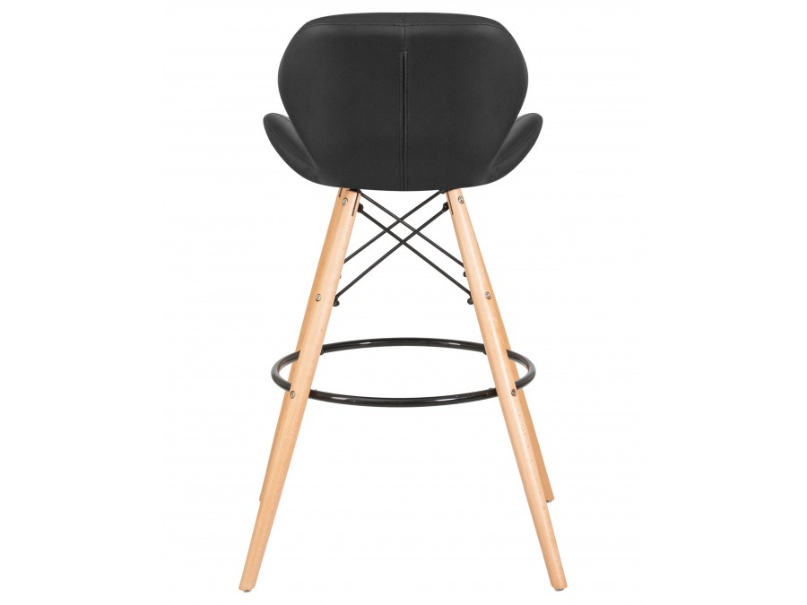 Стул барный DOBRIN BUTTERFLY BAR, ножки светлый бук, цвет чёрный