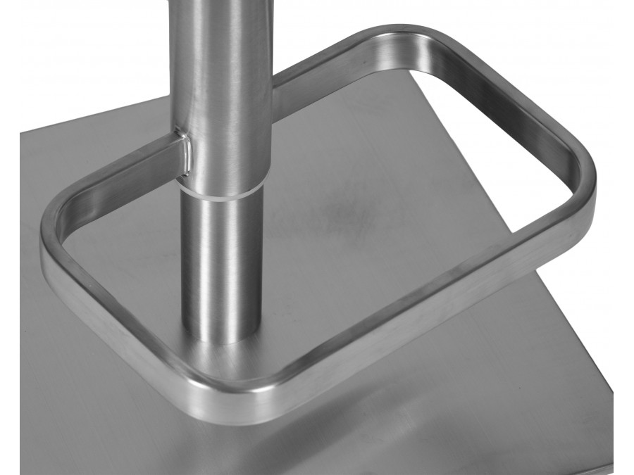 Стул барный DOBRIN ALDO, серый PU YP4, основание из нержавеющей стали