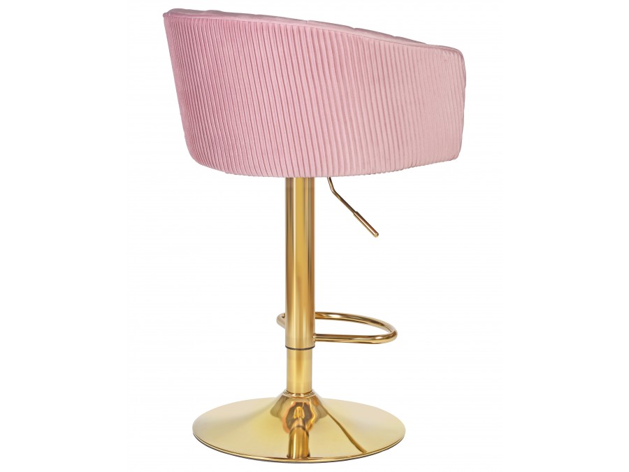 Стул барный DOBRIN DARCY GOLD, розовый велюр (1922-16)