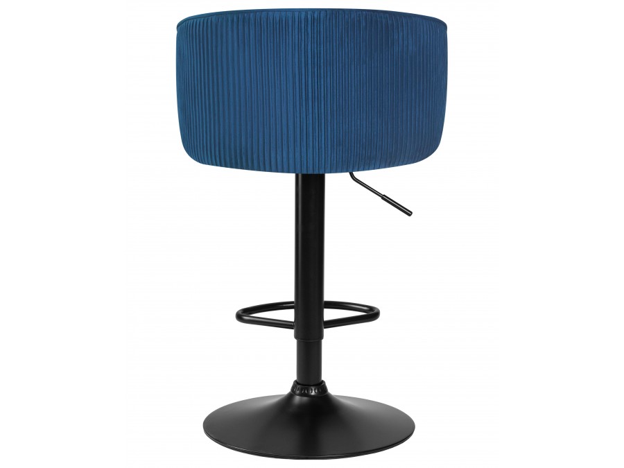 Стул барный DOBRIN DARCY BLACK, синий велюр (1922-20)