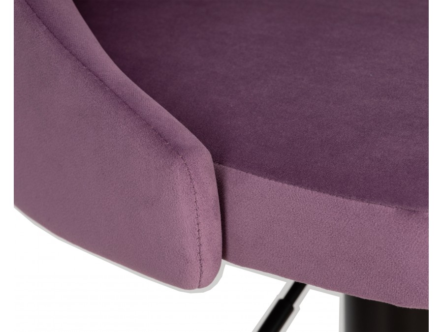 Набор 2 шт Стул барный DOBRIN JOSEPH BLACK, пудрово-сиреневый велюр (MJ9-52)