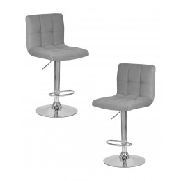 Набор 2 шт Стул барный DOBRIN CANDY, серый велюр (MJ9-75)