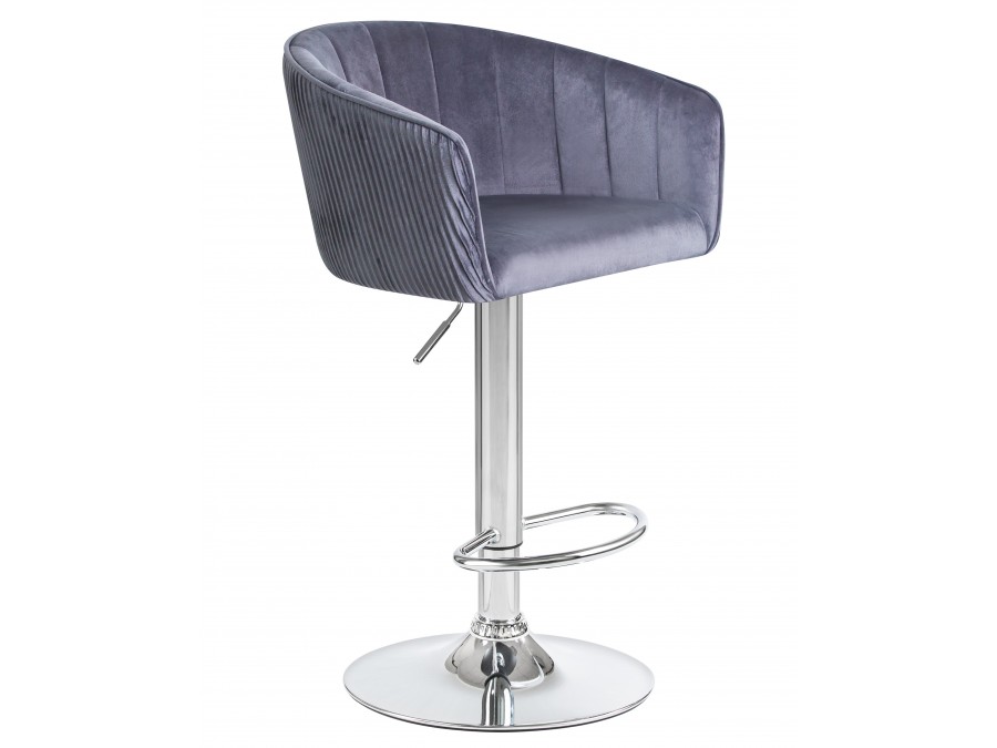 Стул барный DOBRIN DARCY, серый велюр (1922-19)