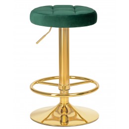 Табурет барный DOBRIN BRUNO GOLD, зеленый велюр (MJ9-88)