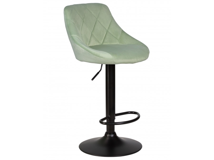 Стул барный DOBRIN LOGAN BLACK, мятный велюр (MJ9-87)