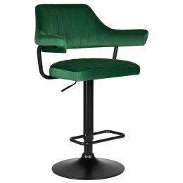Стул барный DOBRIN CHARLY BLACK, зеленый велюр (MJ9-88)