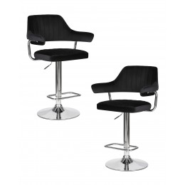 Набор 2 шт Стул барный DOBRIN CHARLY, черный велюр (MJ9-101)