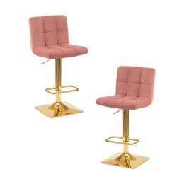 Набор 2 шт Стул барный DOBRIN GOLDIE, пудрово-розовый велюр (MJ9-32)