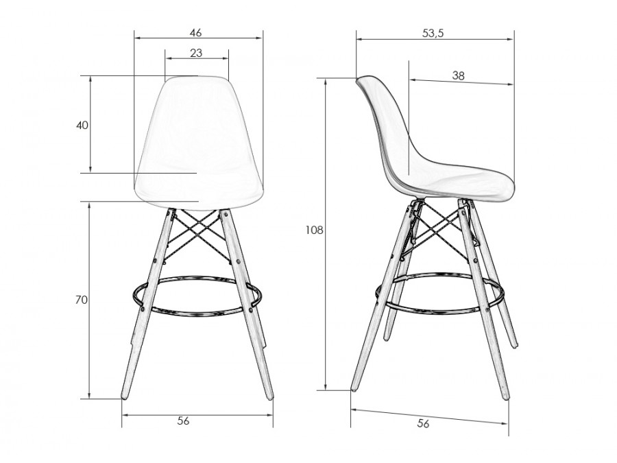 Стул барный DOBRIN DSW BAR, ножки светлый бук, цвет персиковый (NX-Y-06)