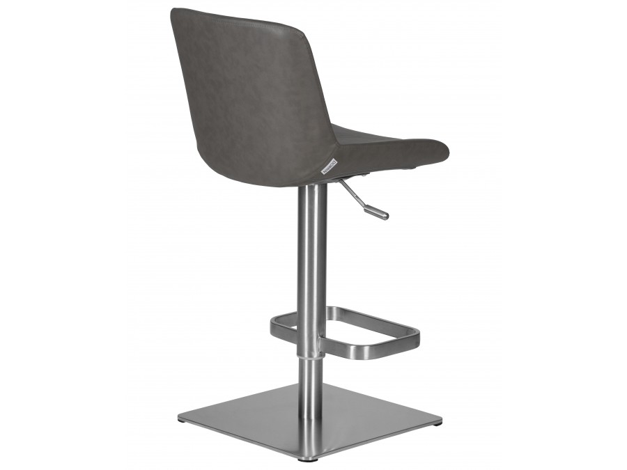 Стул барный DOBRIN ALDO, серый PU YP4, основание из нержавеющей стали