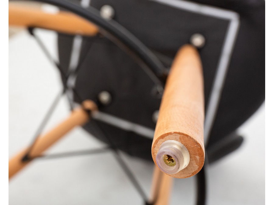 Стул барный DOBRIN BUTTERFLY BAR, ножки светлый бук, цвет чёрный