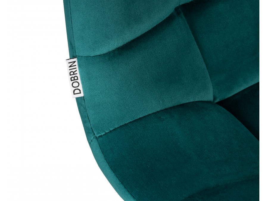 Стул барный DOBRIN NICOLE, черные матовые ножки, морской волны велюр (108-119)